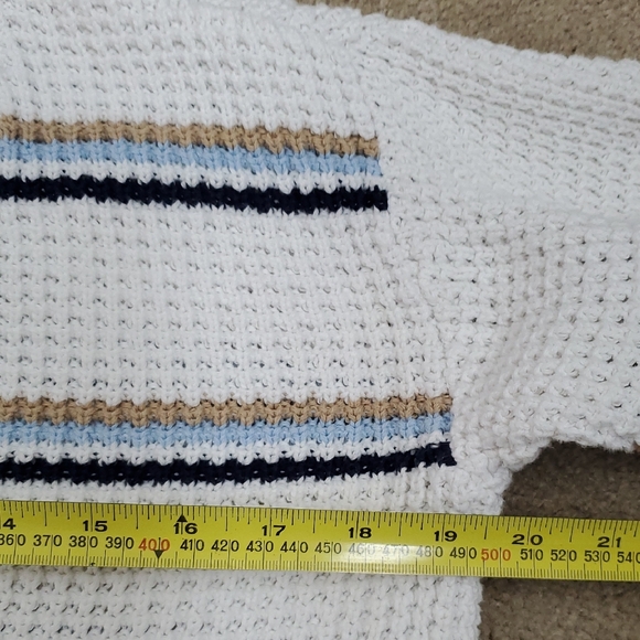 B. Coastline White Knit Stripped Cardigan Nautical Preppy Business Casual Sz S - Picture 10 of 11